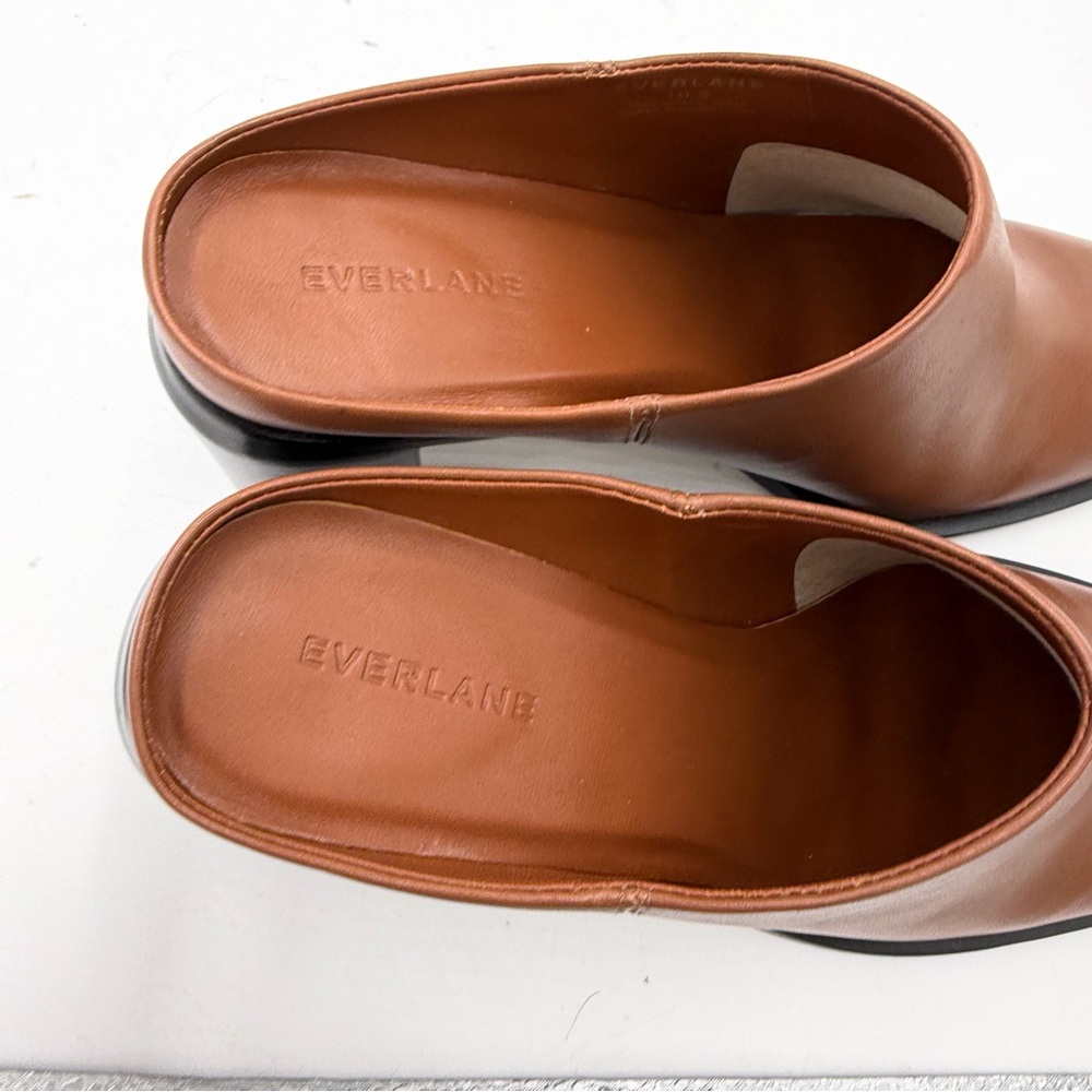 NEW Everlane Saddle Brown The Outlaw Mule Slide Heel in Size 10.5 - Picture 11 of 13